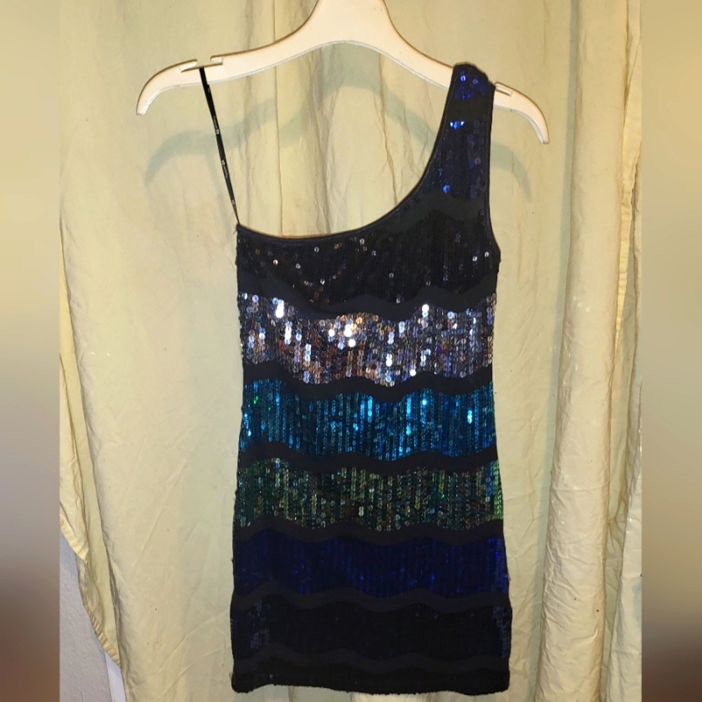 Forever 21 one shoulder sequin dress